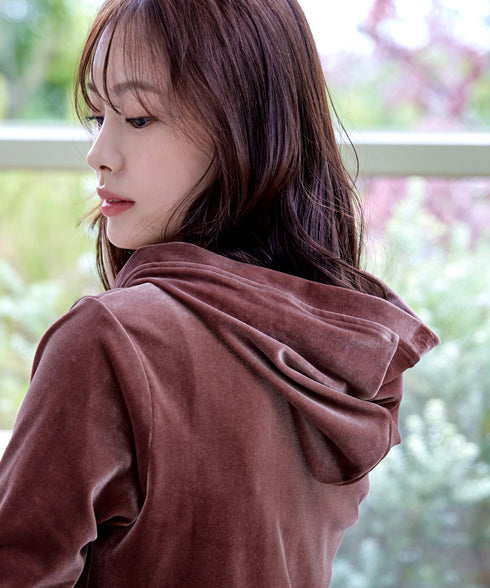 【クリアランスセール】ベロアショートパーカー