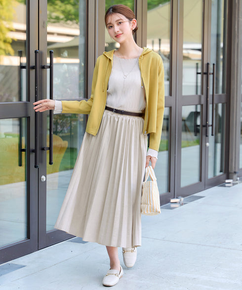 中空糸ダブルファスナーパーカーカーディガン