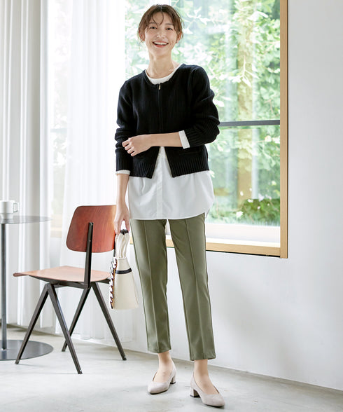 【安田美沙子さん着用 / 選べる裾】 レイヤードヘムカットソーTシャツ