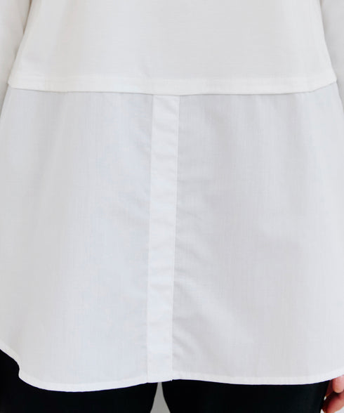 【安田美沙子さん着用 / 選べる裾】 レイヤードヘムカットソーTシャツ