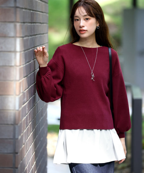 【安田美沙子さん着用 / 選べる裾】 レイヤードヘムカットソーTシャツ