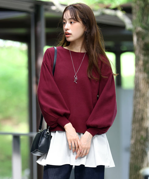 【安田美沙子さん着用 / 選べる裾】 レイヤードヘムカットソーTシャツ