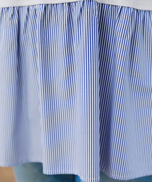 【安田美沙子さん着用 / 選べる裾】 レイヤードヘムカットソーTシャツ