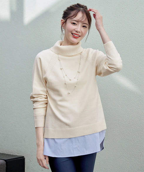 【安田美沙子さん着用 / 選べる裾】 レイヤードヘムカットソーTシャツ