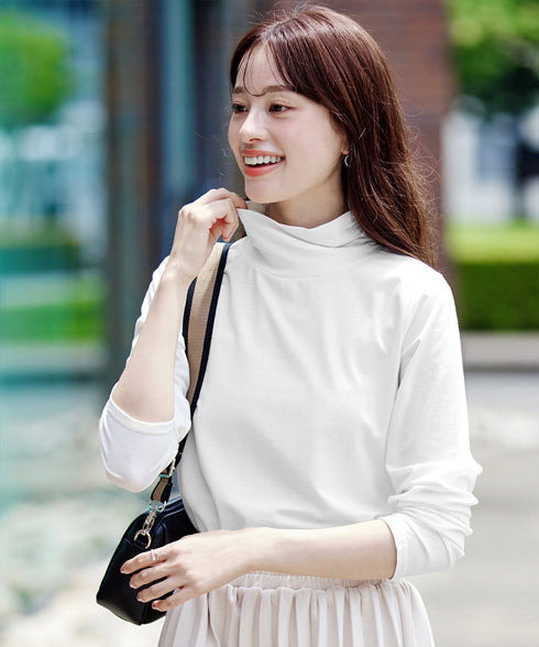 【安田美沙子さん着用 / 選べる4type】ハイネックカットソートップス