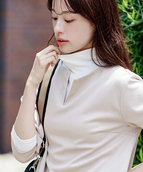 【安田美沙子さん着用 / 選べる4type】ハイネックカットソートップス