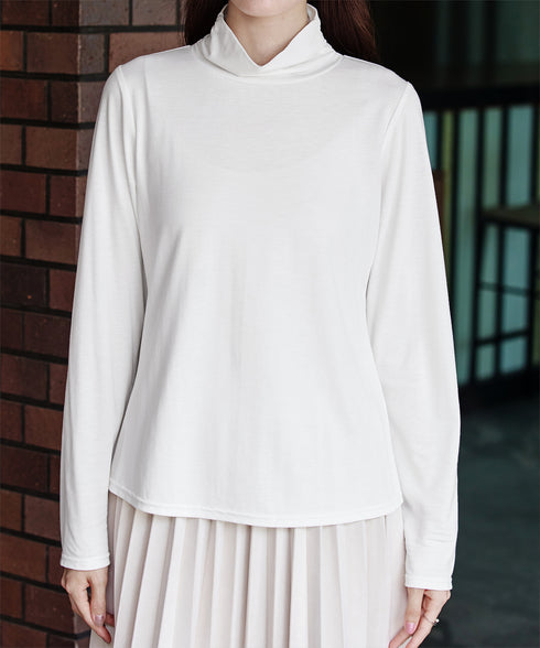 【安田美沙子さん着用 / 選べる4type】ハイネックカットソートップス