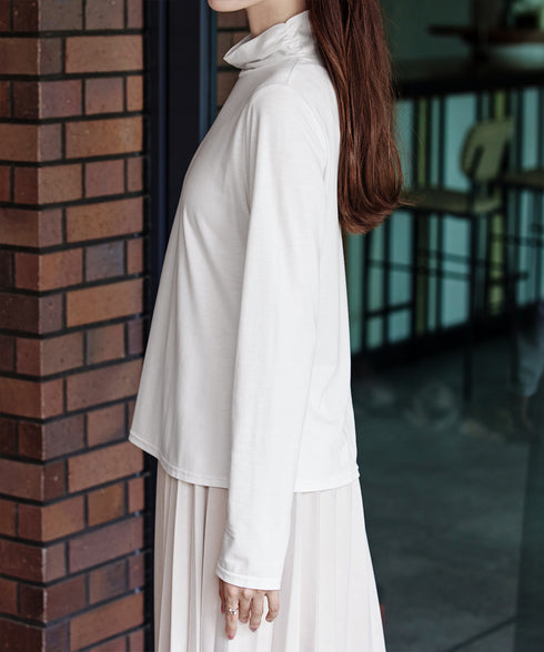 【安田美沙子さん着用 / 選べる4type】ハイネックカットソートップス