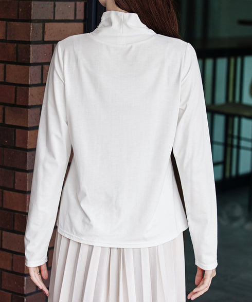 【安田美沙子さん着用 / 選べる4type】ハイネックカットソートップス