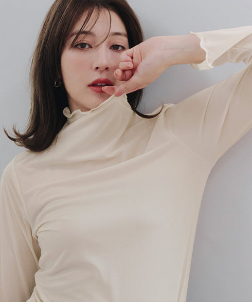 【安田美沙子さん着用 / 選べる4type】ハイネックカットソートップス