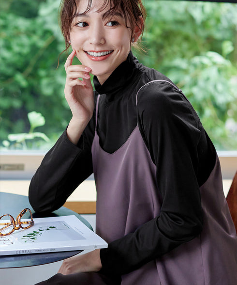 【安田美沙子さん着用 / 選べる4type】ハイネックカットソートップス