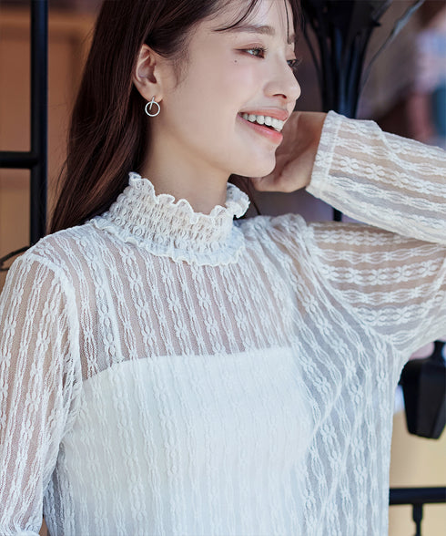 【安田美沙子さん着用 / 選べる4type】ハイネックカットソートップス