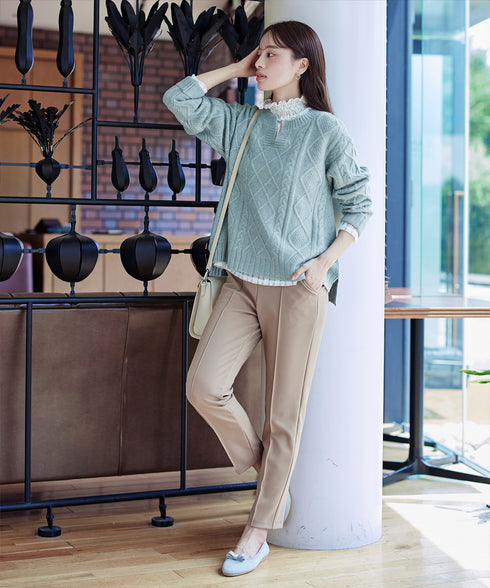 【安田美沙子さん着用 / 選べる4type】ハイネックカットソートップス