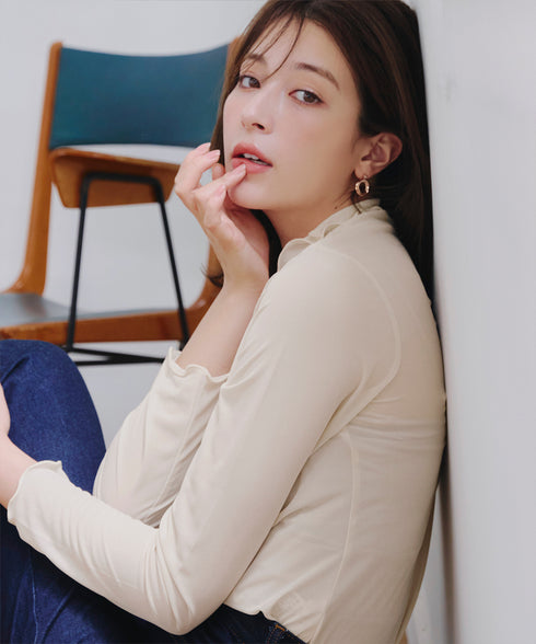 【安田美沙子さん着用 / 選べる4type】ハイネックカットソートップス