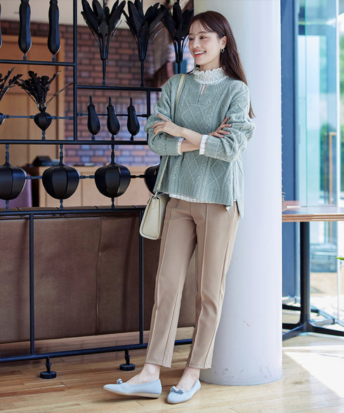 【安田美沙子さん着用 / 選べる4type】ハイネックカットソートップス