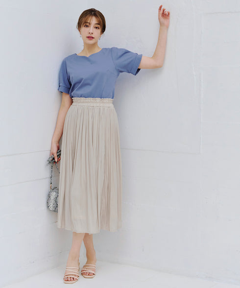 【安田美沙子さん着用】ヴィンテージサテンプリーツスカート