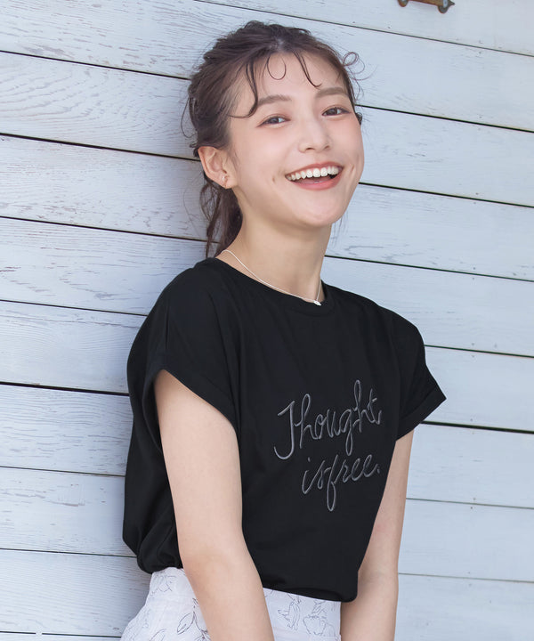 【アウトレット】立体刺繍ロゴTシャツカットソー