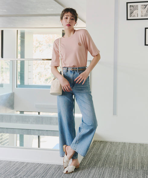 【アウトレット】刺繍ロゴカットソーTシャツ