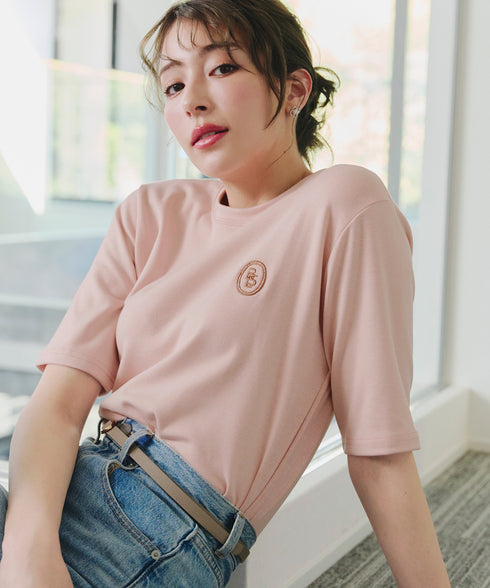 【アウトレット】刺繍ロゴカットソーTシャツ