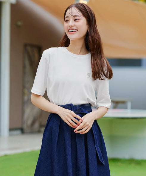 【アウトレット】刺繍ロゴカットソーTシャツ