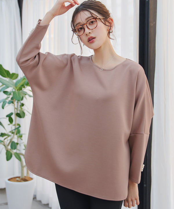 袖パールドルマントップス