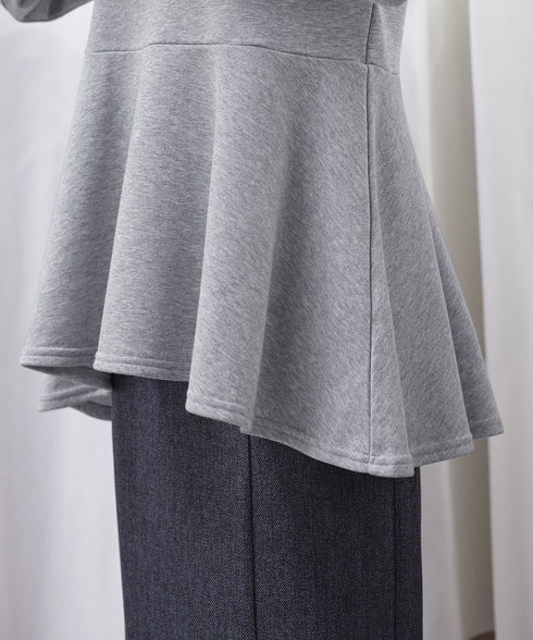 【吸水発熱】袖口ドッキングカットソープルオーバー