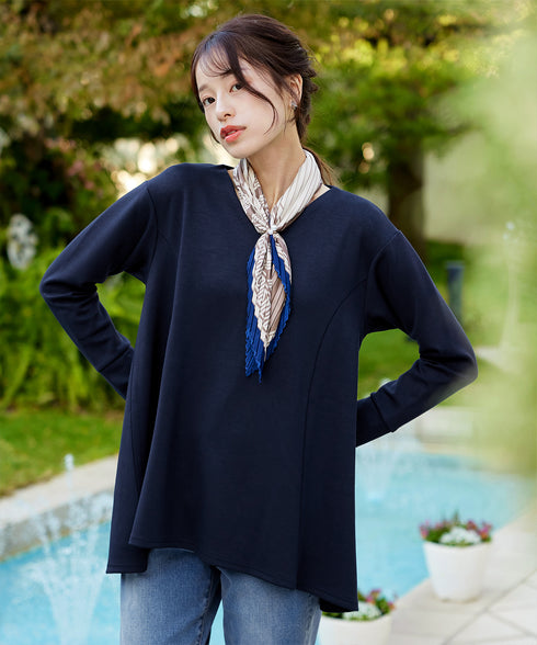 【クリアランスセール / ふわもち美すふれ】フレアシルエットカットソー