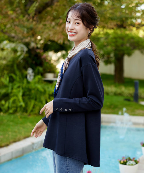 【クリアランスセール / ふわもち美すふれ】フレアシルエットカットソー