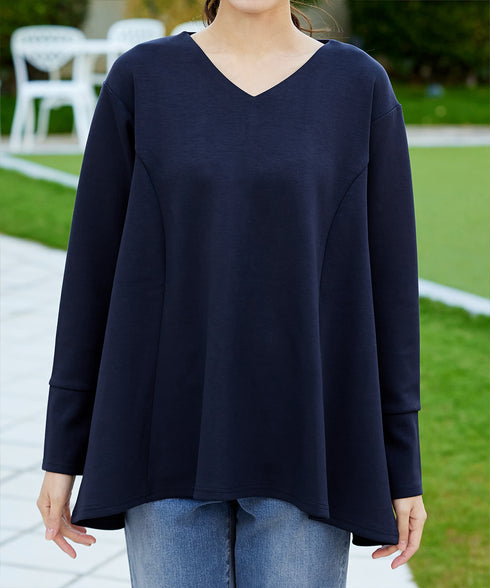 【クリアランスセール / ふわもち美すふれ】フレアシルエットカットソー