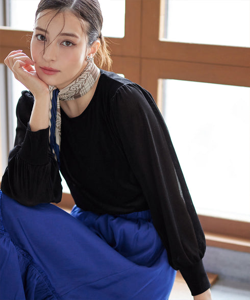 ベロアチュールカットソートップス