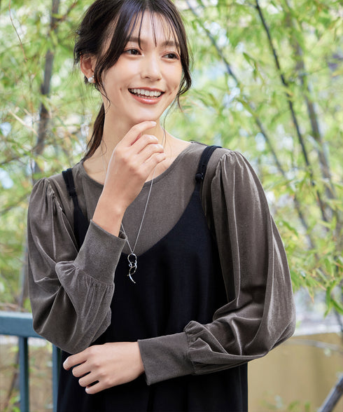 ベロアチュールカットソートップス