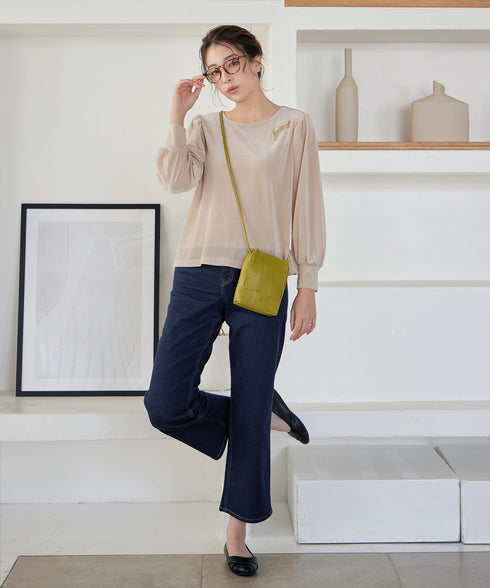 ベロアチュールカットソートップス