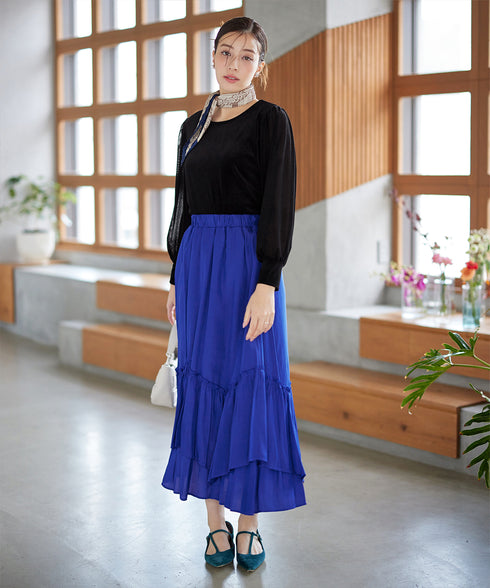 ベロアチュールカットソートップス