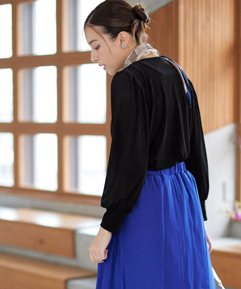 ベロアチュールカットソートップス