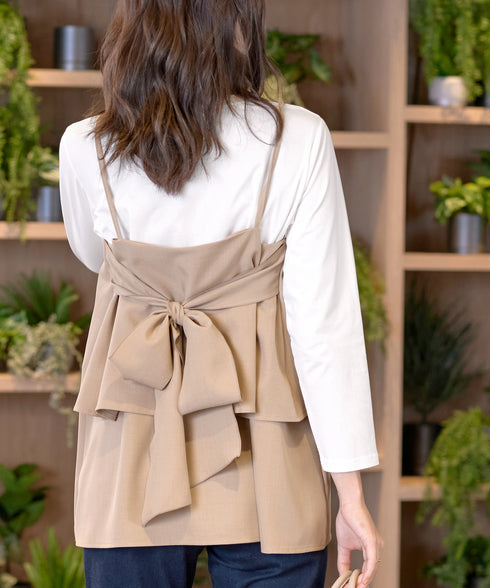 リボンキャミドッキングカットソートップス