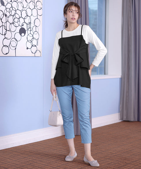 リボンキャミドッキングカットソートップス