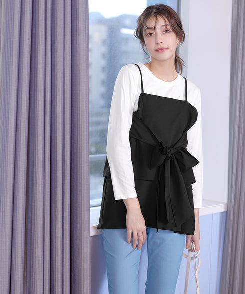 リボンキャミドッキングカットソートップス