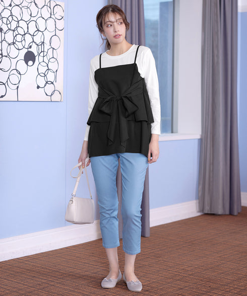 リボンキャミドッキングカットソートップス