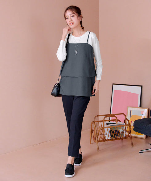 リボンキャミドッキングカットソートップス