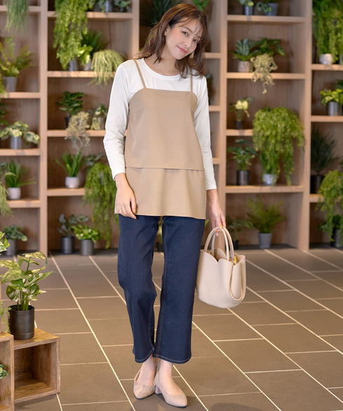 リボンキャミドッキングカットソートップス