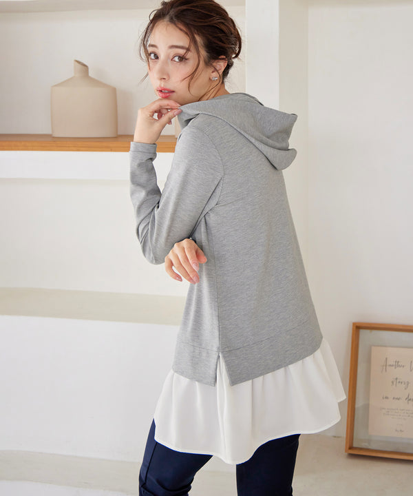 ポンチドッキングギャザーパーカー