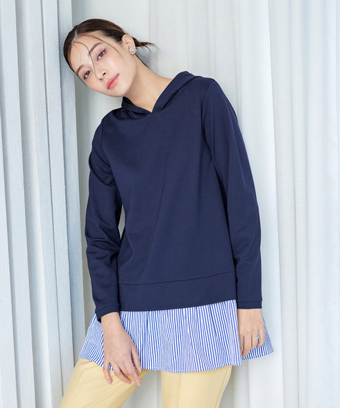 【クリアランスセール】ポンチドッキングギャザーパーカー