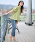 【アウトレット】ボリューム袖ジャガードプルオーバー