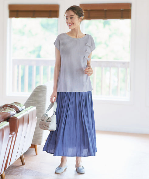 【安田美沙子さん着用】ヴィンテージサテンプリーツスカート