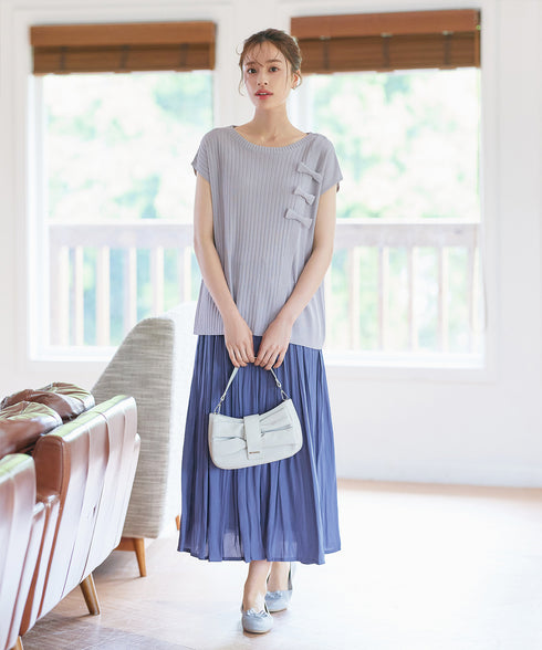 【安田美沙子さん着用】ヴィンテージサテンプリーツスカート