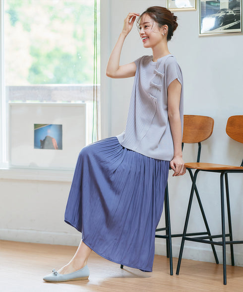 【安田美沙子さん着用】ヴィンテージサテンプリーツスカート