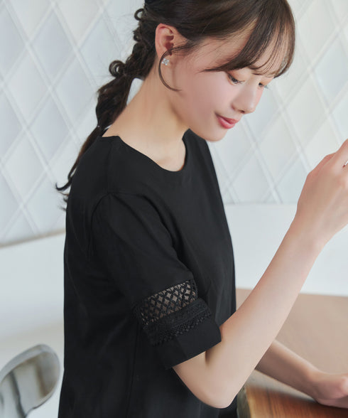 「サマケア」レーススリーブトップス