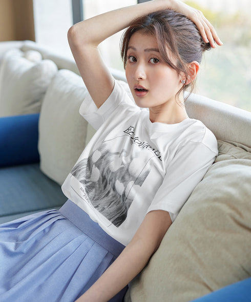 【おのののかさん着用・サマケア】グラフィックプリントTシャツ