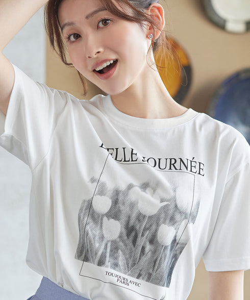 【おのののかさん着用・サマケア】グラフィックプリントTシャツ