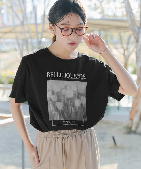 【おのののかさん着用・サマケア】グラフィックプリントTシャツ